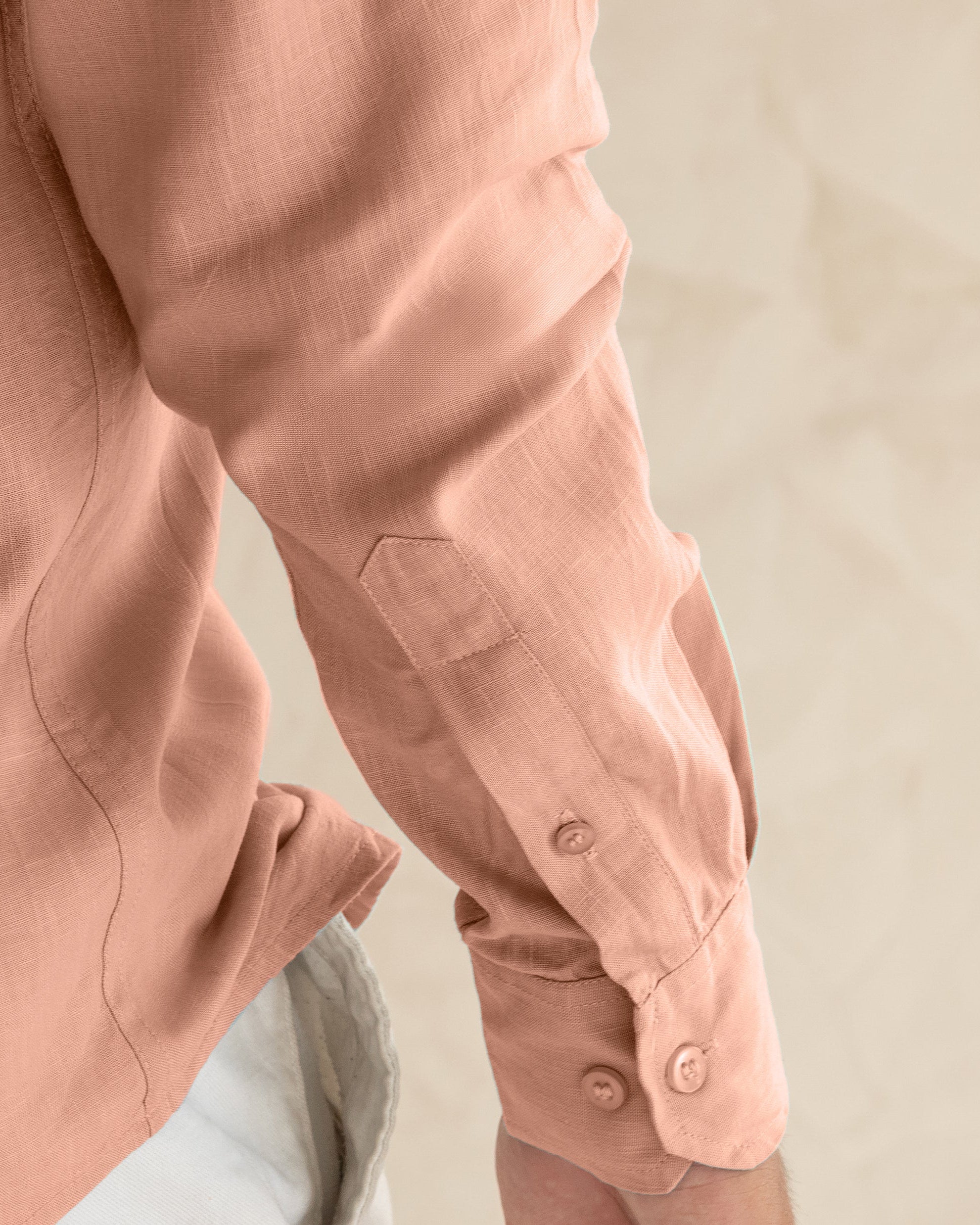 Amour en Coral Linen Shirt