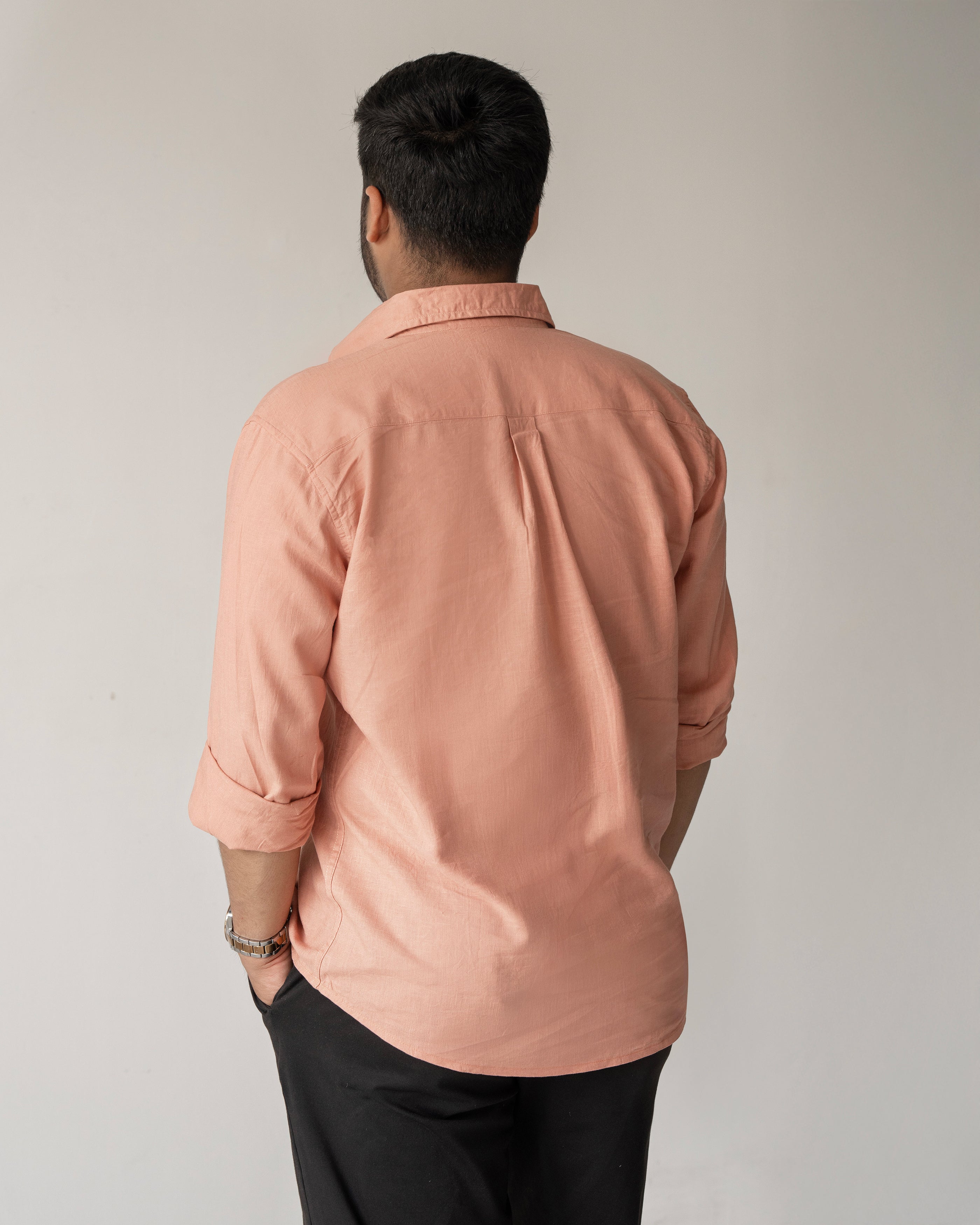 Amour en Coral Linen Shirt