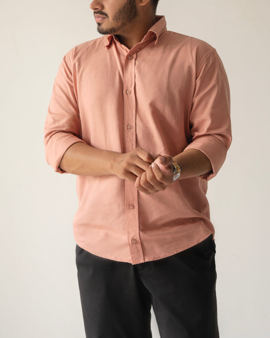 Amour en Coral Linen Shirt