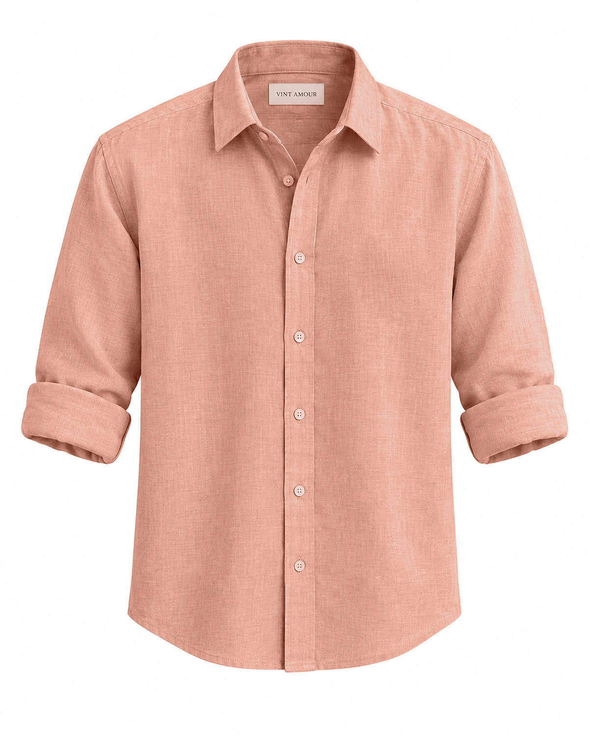 Amour en Coral Linen Shirt